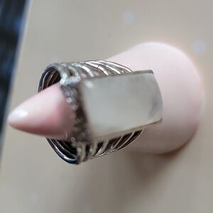 JTV Rainbow Moonstone Solitaire Ring Sz 7